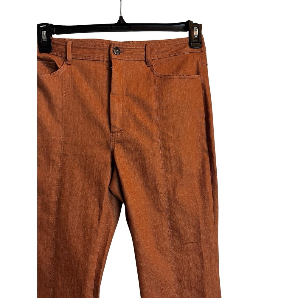 Cinq A Sept Flared Leg Cropped Jean Pant Size 6 Chestnut Brown - Picture 4 of 7